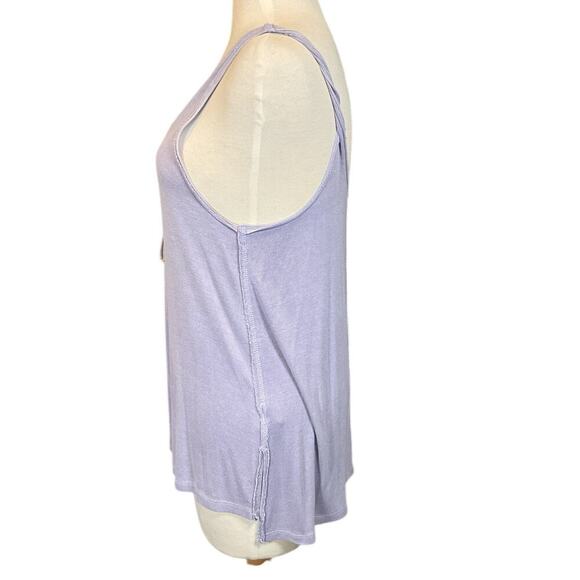 Free People Scarlett Tank Top In Lilac Runs Big Stretchy Soft SZ XS Ribbed Knit - Picture 4 of 14